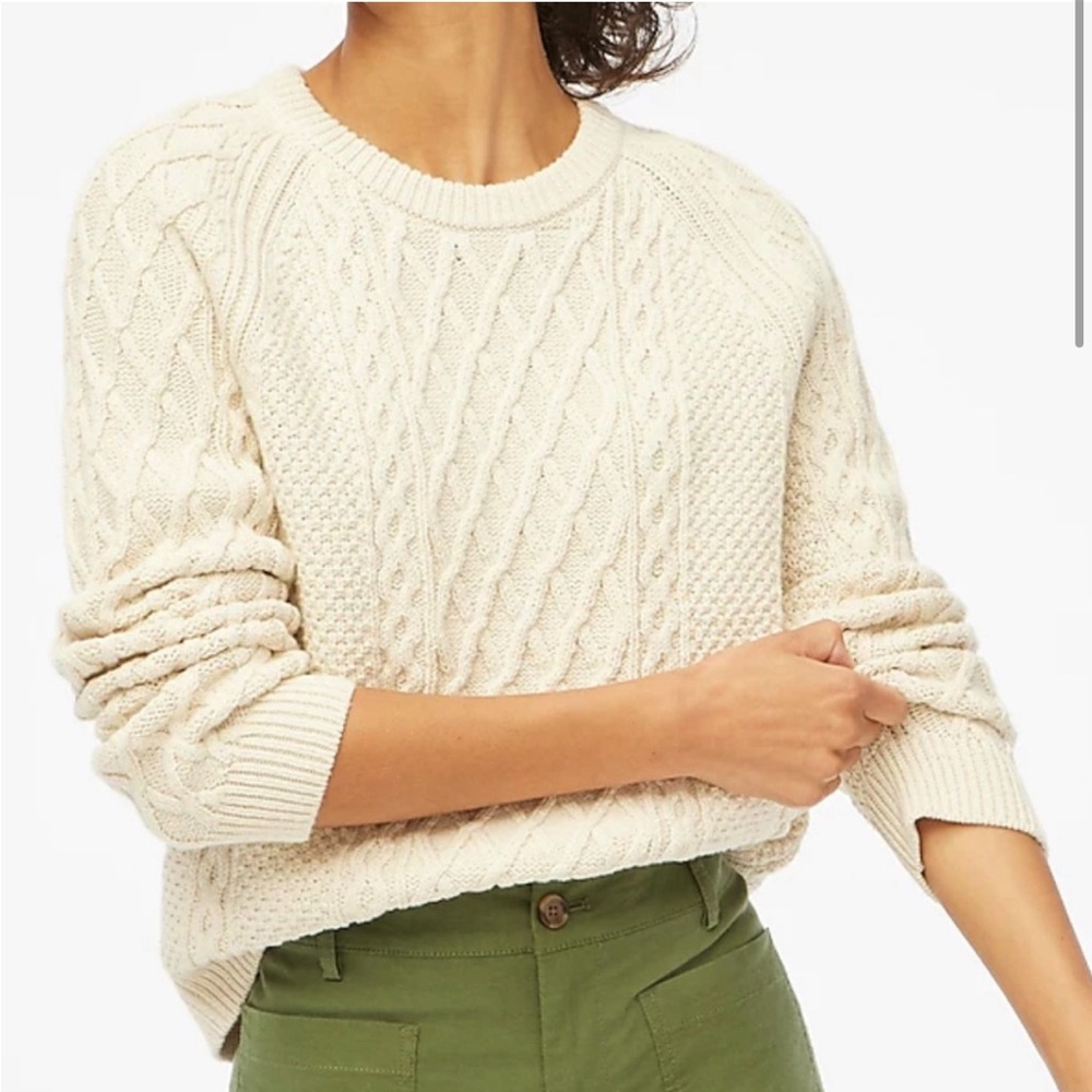 J. Crew Cable crewneck sweater NWT